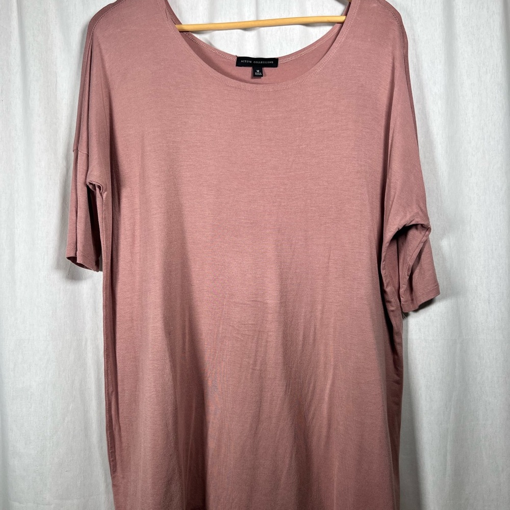 Casual Mauve Short Sleeve Top